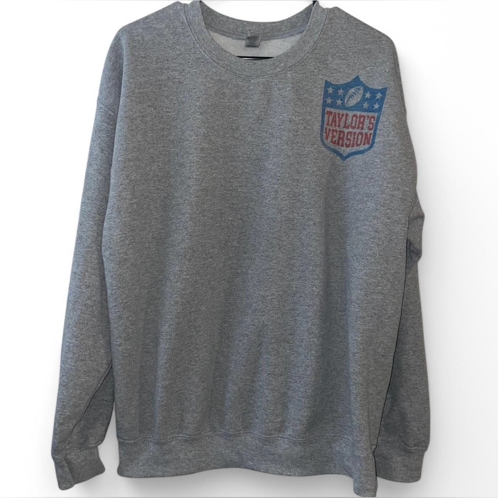 Grey Taylor Swift Version NFL sweatshirt. Size Large. Preloved, good condition